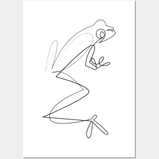 Arboreal - one line frog Posters and Art